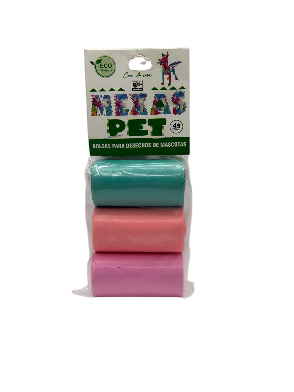 Bolsas "Mexas Pet" Eco-Friendly  Pack 3 Rollos (45 pzas)
